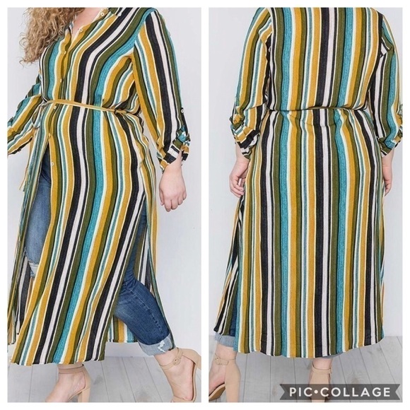 1 Left! Diva Plus Stripped Top - Picture 2 of 4